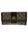 【中古】GUCCI◆長財布/レザー/BRW/総柄/レディース/523153・525040【服飾雑貨他】