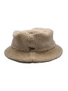 【中古】NEW ERA◆バケットハット/L/ファー/BEG/レディース/A9198【服飾雑貨他】