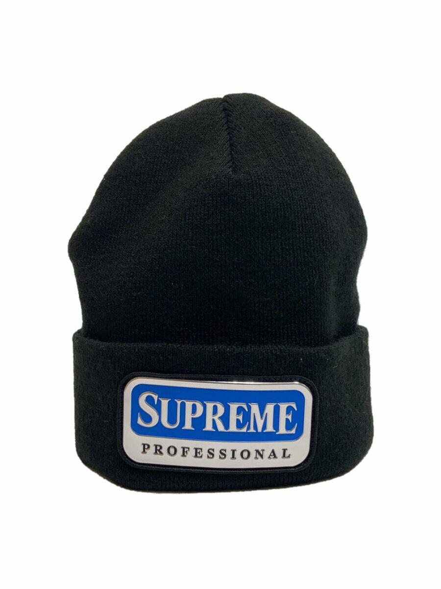 【中古】Supreme◆24AW/PROFESSIONAL BEANIE/ニットキャップ/FREE/アクリル/BLK/メンズ【服飾雑貨他】