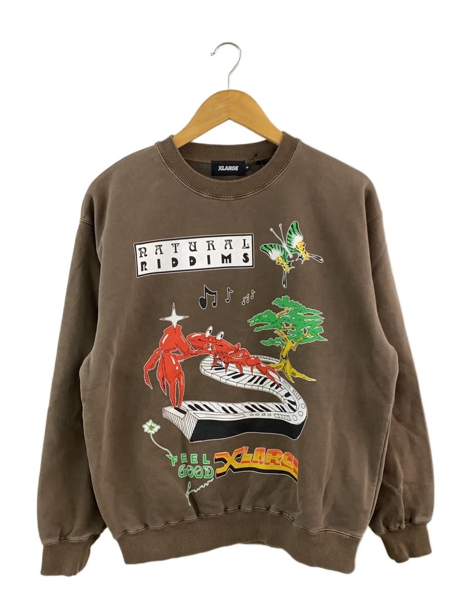 X-LARGE◆NATURAL RIDDIMS CREWNECK SWEATSHIRT/S/コットン/BRW/101254012001