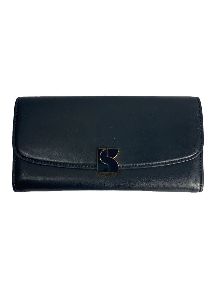 【中古】kate spade new york◆長財布/レザー/BLK/無地/レディース【服飾雑貨他】