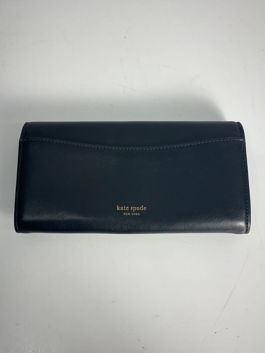 【中古】kate spade new york◆長財布/レザー/BLK/無地/レディース【服飾雑貨他】