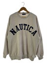【中古】NAUTICA◆アーチロゴ/スウェット/L/コットン/CRM/243-1252【メンズウェア】