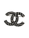 【中古】CHANEL◆A23K/ブローチ/アクセサリー/ラインストーン/SLV/レディース【服飾雑貨他】