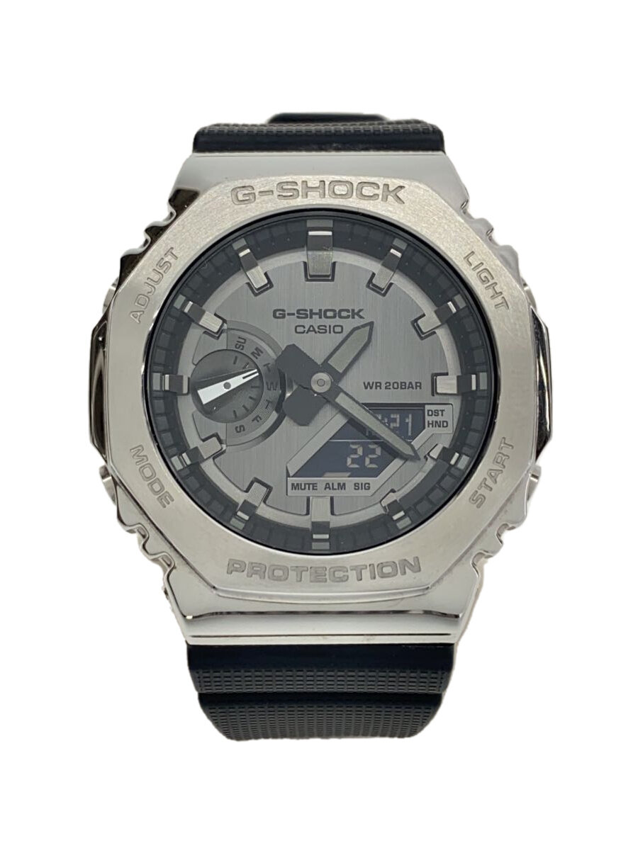 【中古】CASIO◆クォーツ腕時計_G-SHOCK/アナログ/ラバー/BLK【服飾雑貨他】