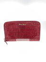 【中古】MIU MIU◆長財布/レザー/RED/