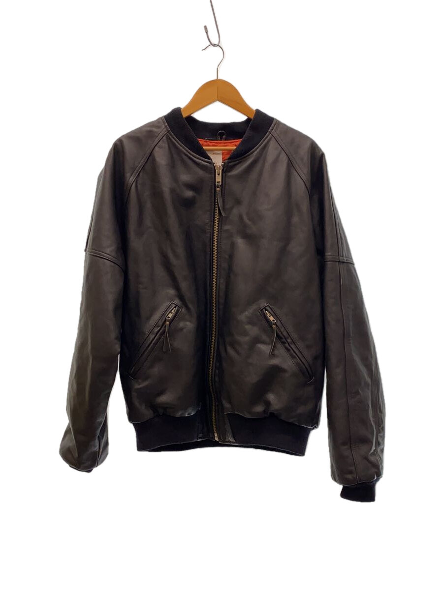 【中古】HARLEY DAVIDSON◆レザージャケット・ブルゾン/XL/レザー/BLK/無地【メンズウェア】