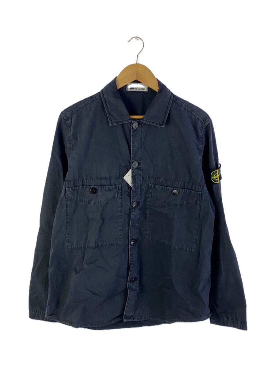 【中古】STONE ISLAND◆21SS/ガーメントダイコットンワークシャツ/M/コットン/NVY/7415110WN//【メンズウェア】