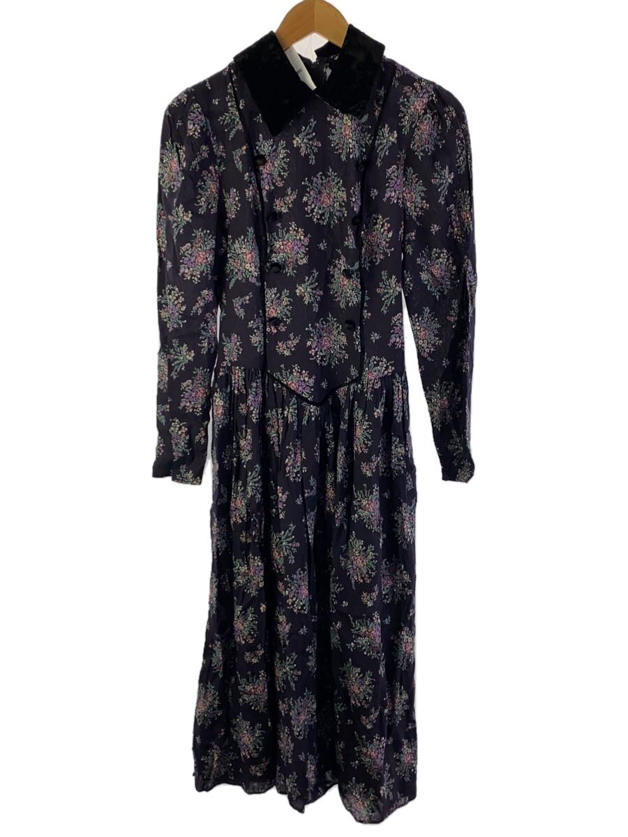 【中古】GUNNE SAX/長袖ワンピース/7/--/NVY/花柄【レディースウェア】
