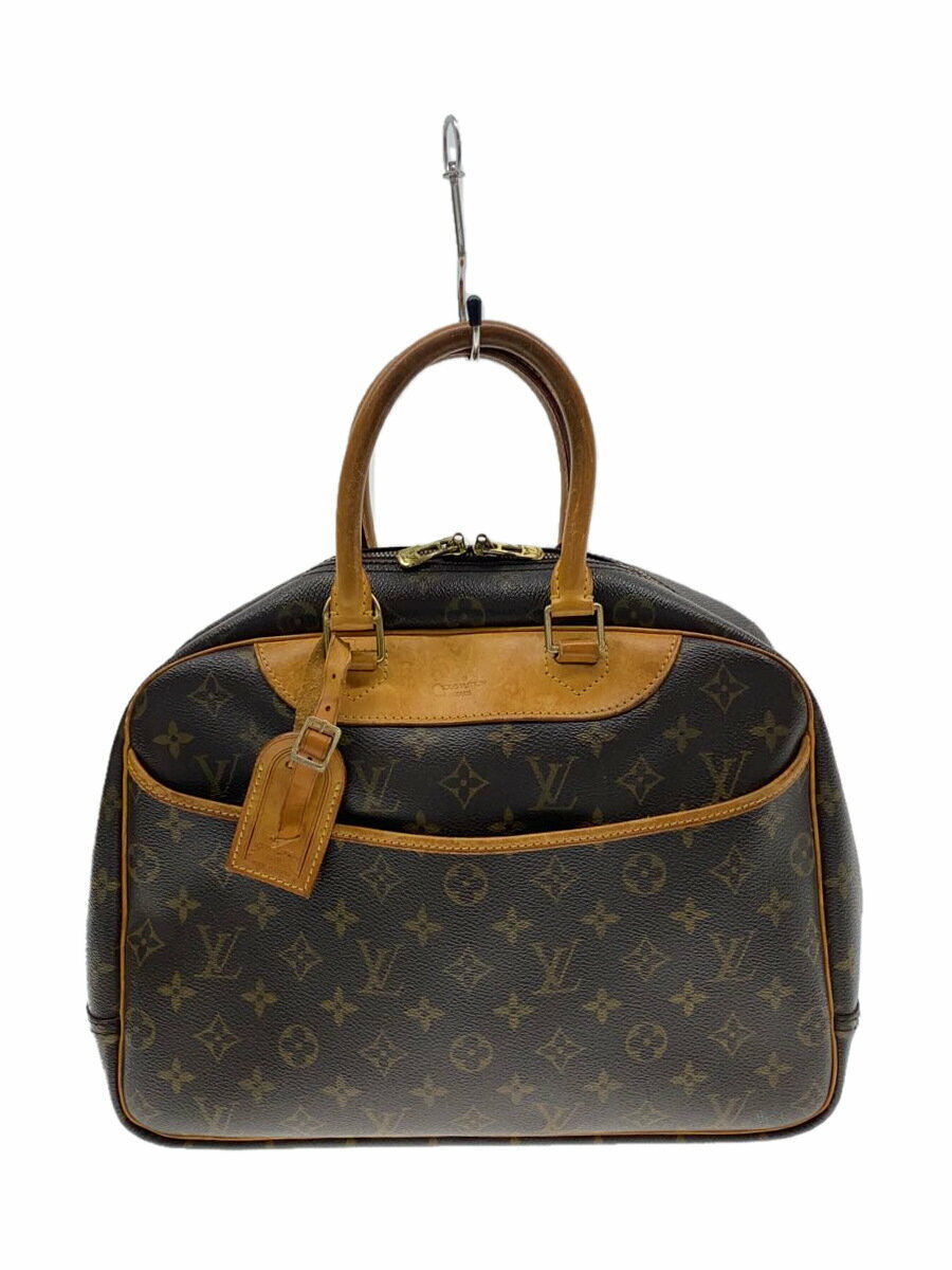 【中古】LOUIS VUITTON◆2)ボーリング・ヴァニティ(ドーヴィル)_モノグラム・キャンバス_BRW/PVC/BRW【バッグ】