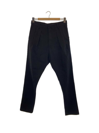 【中古】OVRCM/2タックパンツ/S/ウール/ブラック/イタリア製【メンズウェア】 【中古】OVRCM/2タックパンツ/S/ウール/ブラック/イタリア製【メンズウェア】