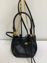 【中古】CHARLES&KEITH◆巾着型ショルダーハンドバッグ/レザー/BLK/無地【バッグ】(4)
