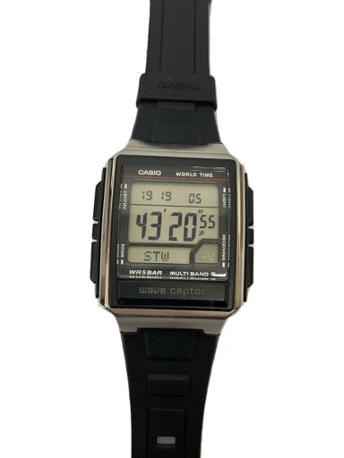 【中古】CASIO◆クォーツ腕時計_WAVE CEPTOR/デジタル/ラバー/BLK/BLK【服飾雑貨他】 【中古】CASIO◆クォーツ腕時計_WAVE CEPTOR/デジタル/ラバー/BLK/BLK【服飾雑貨他】