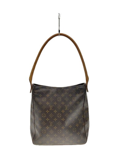 【中古】LOUIS VUITTON◆ルーピングGM_モノグラム・キャンバス_BRW/PVC/BRW【バッグ】 【中古】LOUIS VUITTON◆ルーピングGM_モノグラム・キャンバス_BRW/PVC/BRW【バッグ】