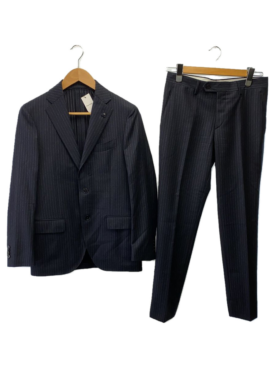 【中古】LARDINI◆セットアップ/44/ウール/NVY/ストライプ【メンズウェア】