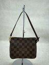 【中古】LOUIS VUITTON◆トゥールス・メイクアップ_ダミエ・エベヌ_BRW/PVC/BRW【バッグ】