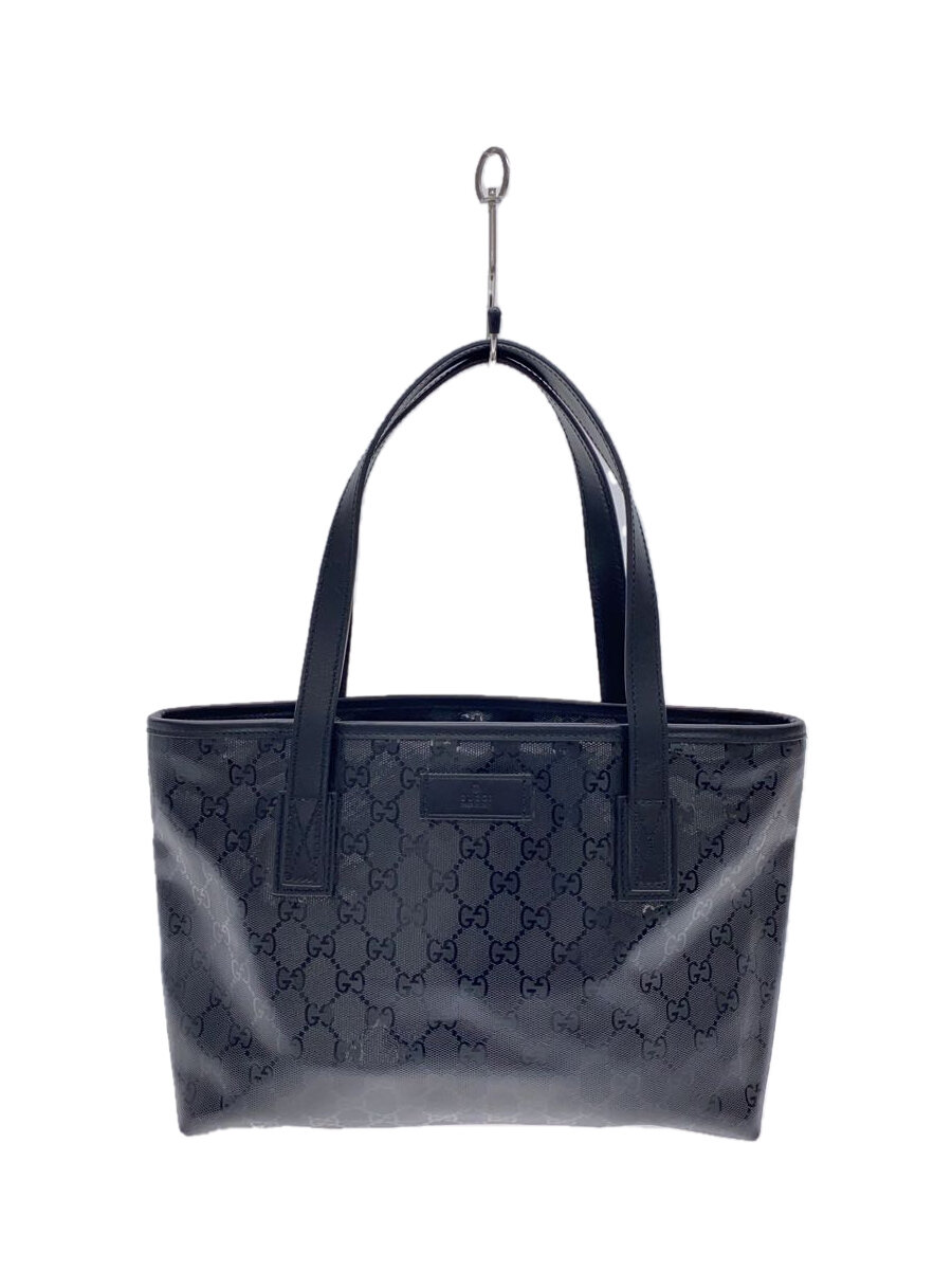 GUCCI - 【中古】GUCCI◆GGインプリメ/トートバッグ/エナメル/BLK/総柄/211138//【バッグ】