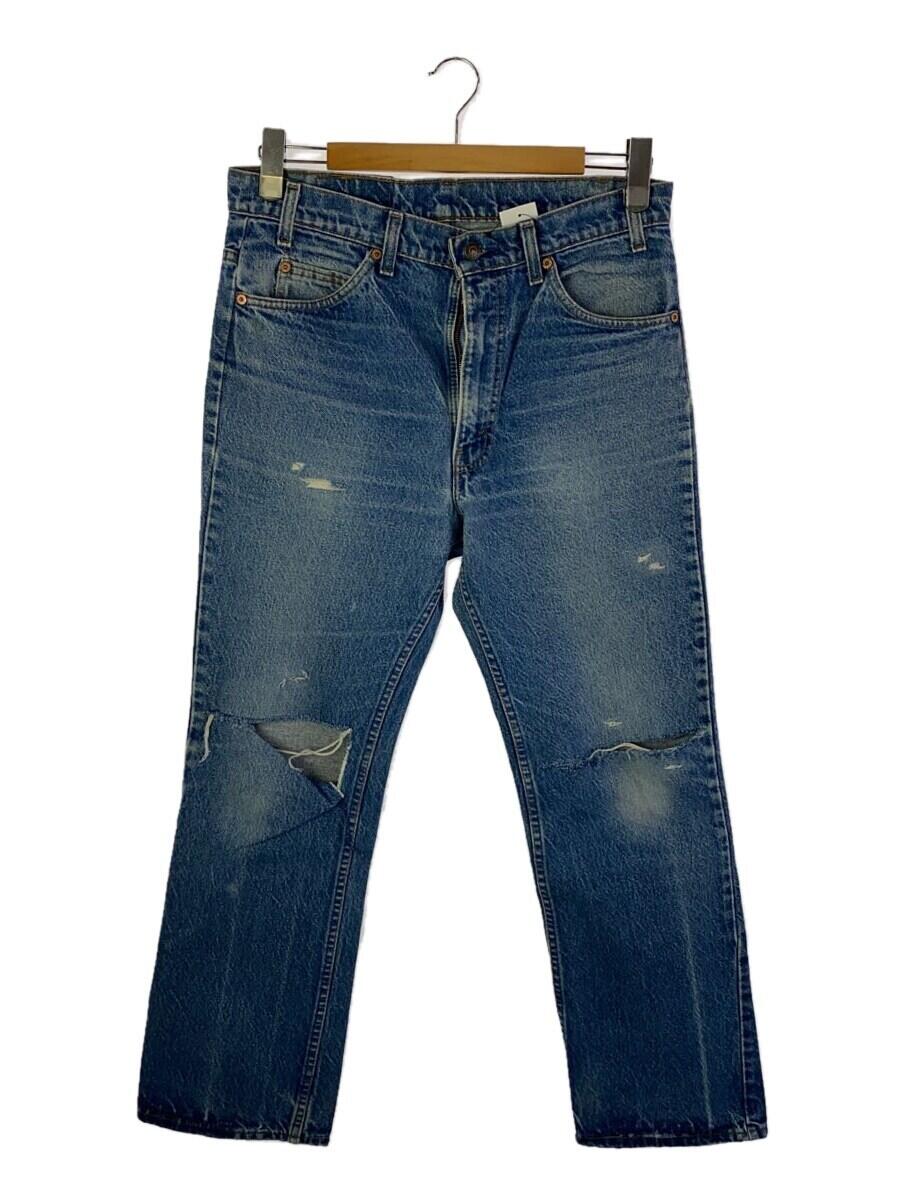【中古】Levi’s◆ブーツカットパンツ/34/コットン/IDG/無地/20517-0211/オレンジタブ/ボタン裏575【メンズウェア】