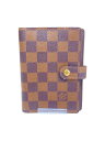 【中古】LOUIS VUITTON◆アジェンダPM_ダミエ・エベヌ_BRW/レザー/BRW/メンズ【服飾雑貨他】