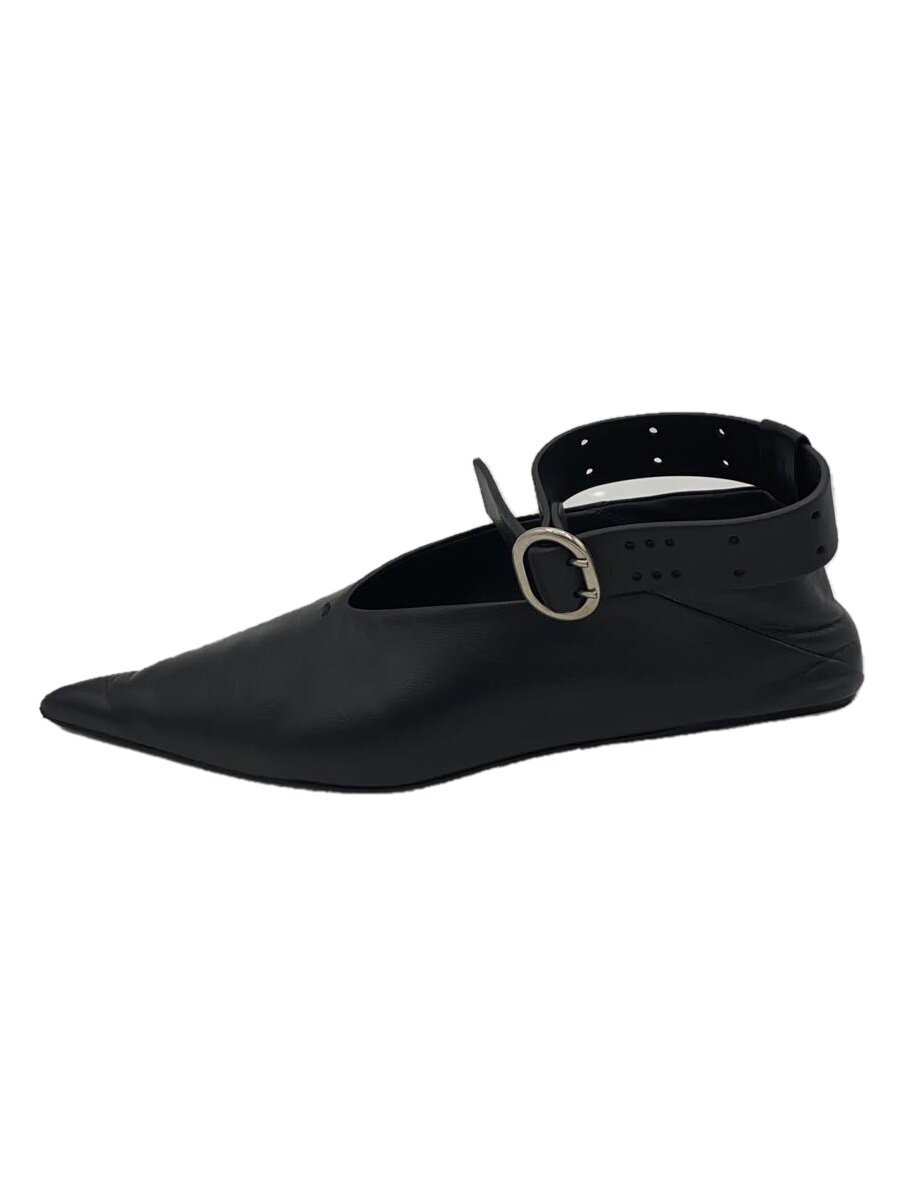 JIL SANDER◆トゥ部分小さなダメージtripon/バレエ・フラットパンプス/36/ブラレザー・箱付属