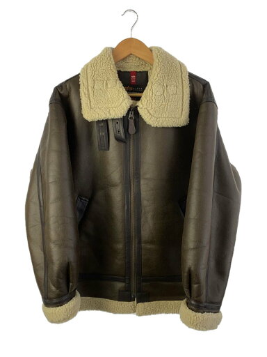 【中古】ALPHA INDUSTRIES◆フライトジャケット/L/フェイクレザー/BRW/TA1548-268/B-3【メンズウェア】 【中古】ALPHA INDUSTRIES◆フライトジャケット/L/フェイクレザー/BRW/TA1548-268/B-3【メンズウェア】