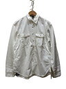 【中古】DENHAM◆長袖シャツ/M/コットン/ホワイト/無地/01-24-04-40-141//【メンズウェア】