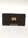 【中古】LOUIS VUITTON◆長財布/--/BRW/チェック/メンズ/ca5111【服飾雑貨他】