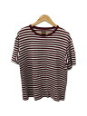 【中古】Needles◆22SS S/S Crew Neck Tee/Tシャツ/M/コットン/ボルドー/ボーダー/KP237【メンズウェア】(4)