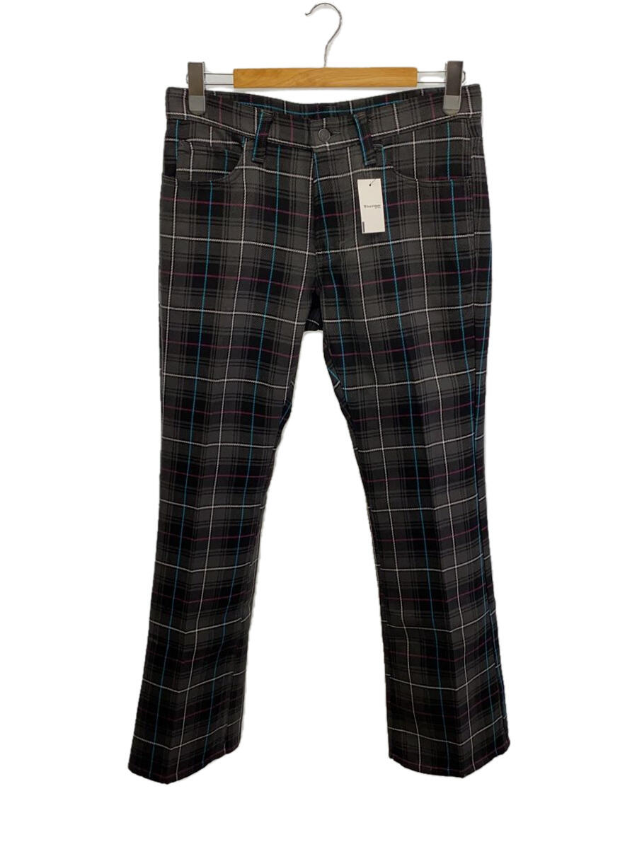 【中古】HYSTERIC GLAMOUR◆スリムブーツカットパンツ/M/コットン/BLK/チェック/02203ap06【メンズウェア】