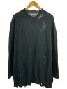 【中古】yohji yamamoto POUR HOMME◆ニット・セーター(厚手)/3/コットン/BLK/無地/HP-K14-098【メンズウェア】
