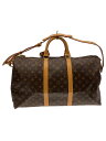 【中古】LOUIS VUITTON◆キーポル・バンドリエール50_モノグラム・キャンバス_BRW/PVC/BRW【バッグ】