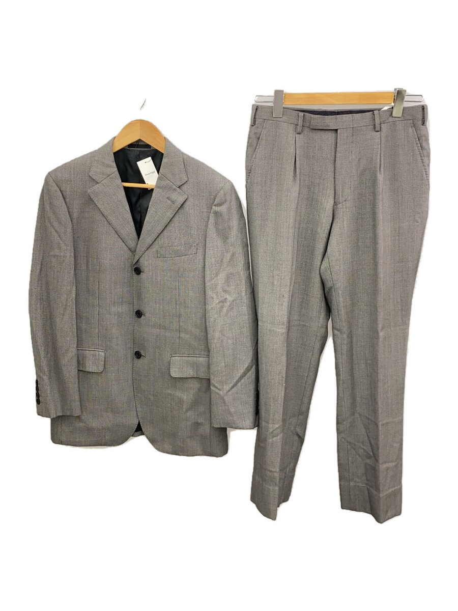 【中古】BURBERRY BLACK LABEL◆バーバリーブラックレーベル/羊毛/セットアップ/ウール/グレー/無地【メンズウェア】