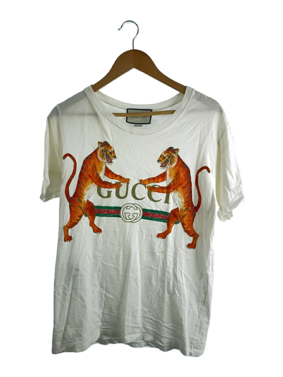 【中古】GUCCI◆Tシャツ/S/コットン/WHT【メンズウェア