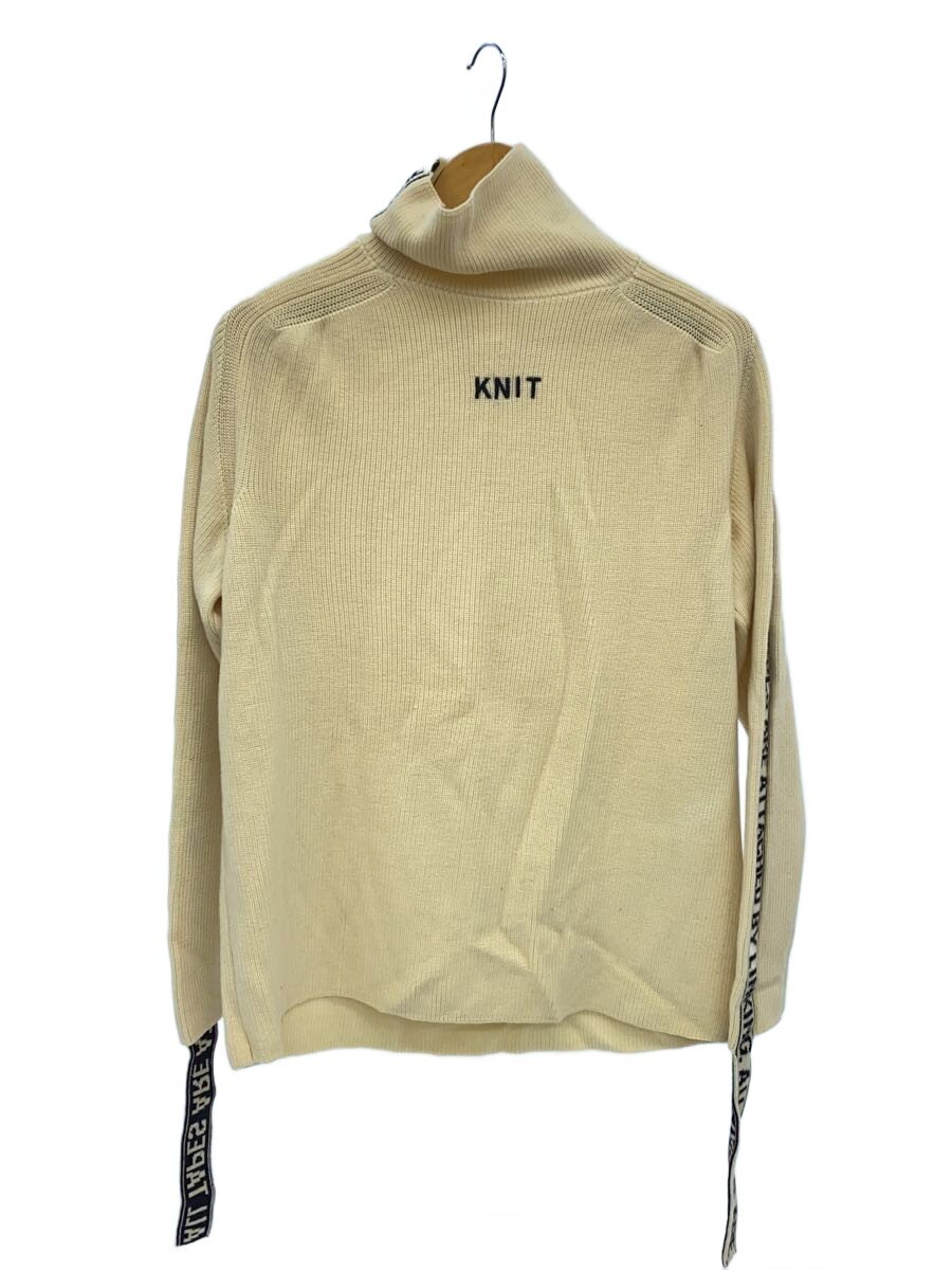 【中古】doublet◆JAQUARD TAPE ATTACHED RIB KNITWEAR/M/--/CRM/無地/17AW16KN15//【レディースウェア】