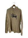 【中古】STUSSY◆フロントロゴ/刺繍/パーカー/XL/コットン/BEG//【メンズウェア】