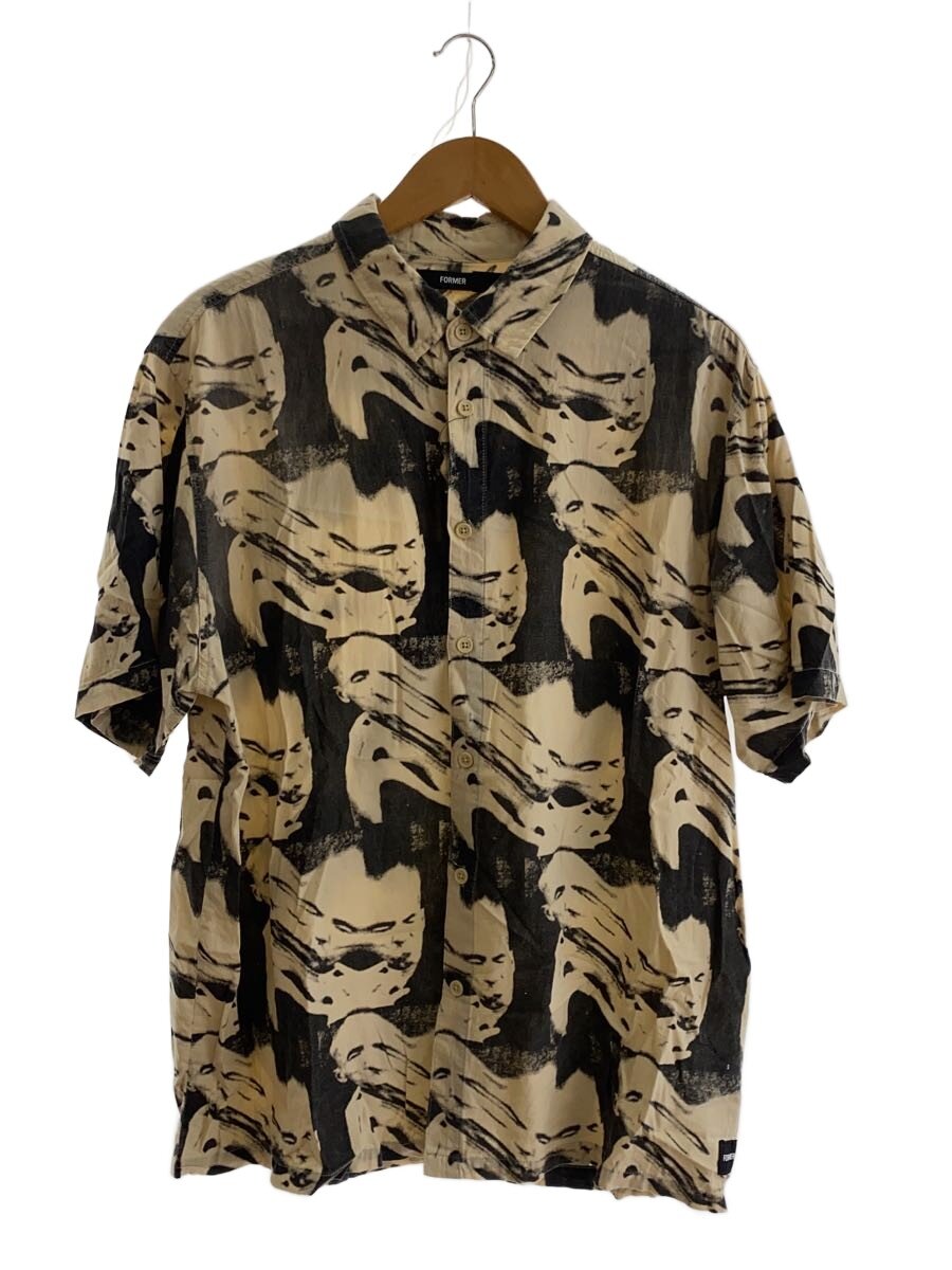FORMER/半袖シャツ/L/コットン/BEG/総柄/FSH-25202/DISTORT SS SHIRT