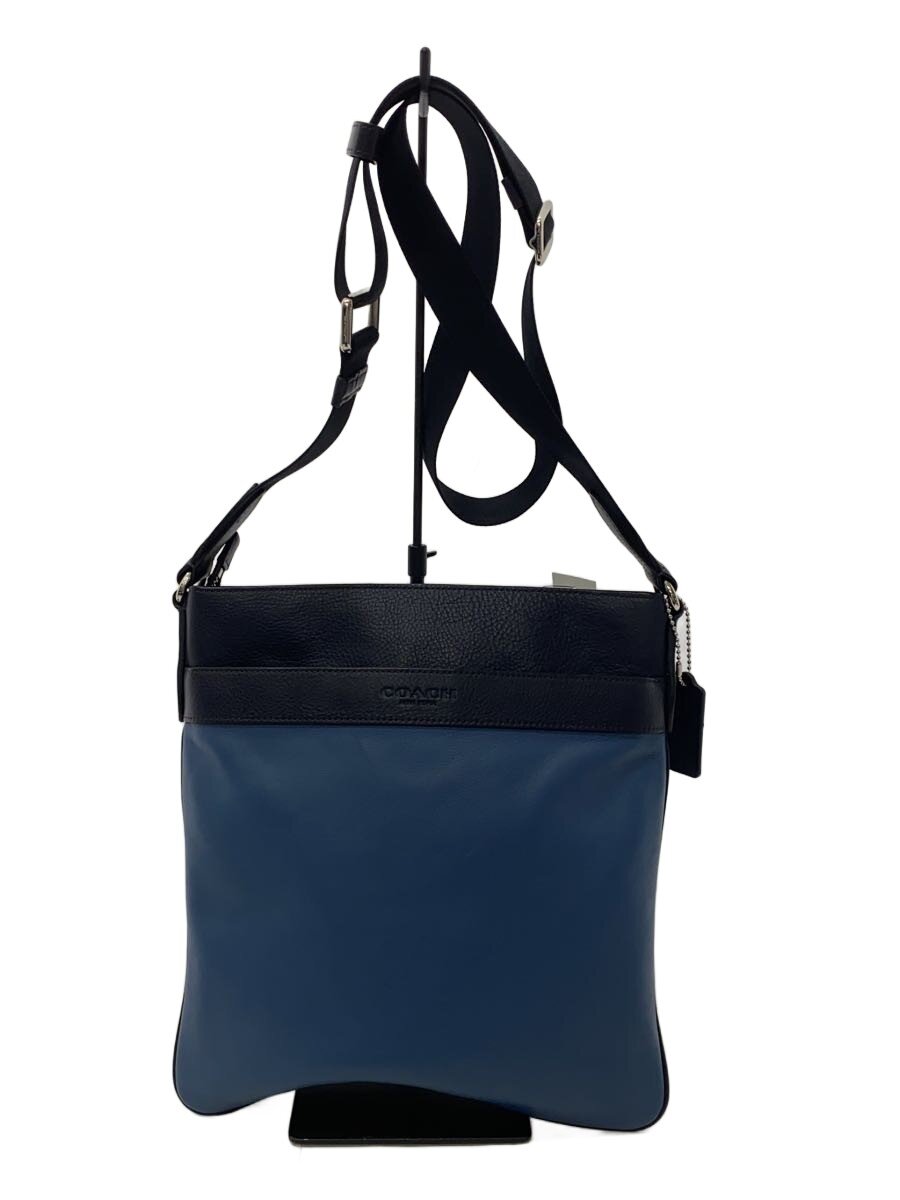 COACH - 【中古】COACH◆ショルダーバッグ/--/BLU/無地【バッグ】