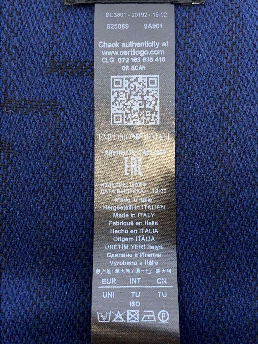 【中古】EMPORIO ARMANI◆ストール/--/NVY/メンズ【服飾雑貨他】