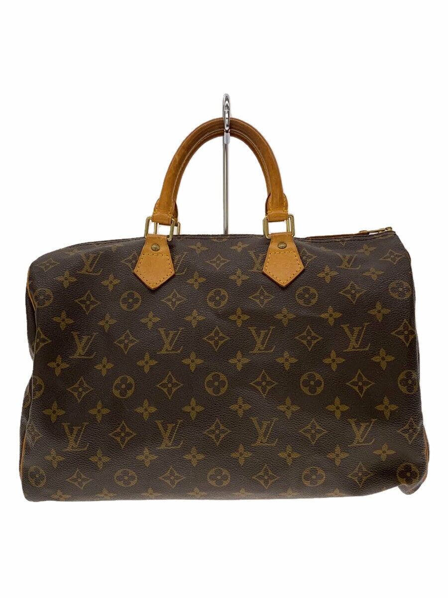 【中古】LOUIS VUITTON◆1)スピーディ35_モノグラム・キャンバス_BRW/PVC/BRW【バッグ】