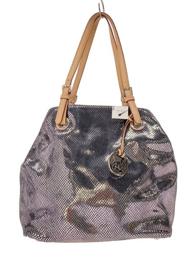 【中古】MICHAEL KORS◆トートバッグ/--/SLV/総柄/E-1109【バッグ】 【中古】MICHAEL KORS◆トートバッグ/--/SLV/総柄/E-1109【バッグ】