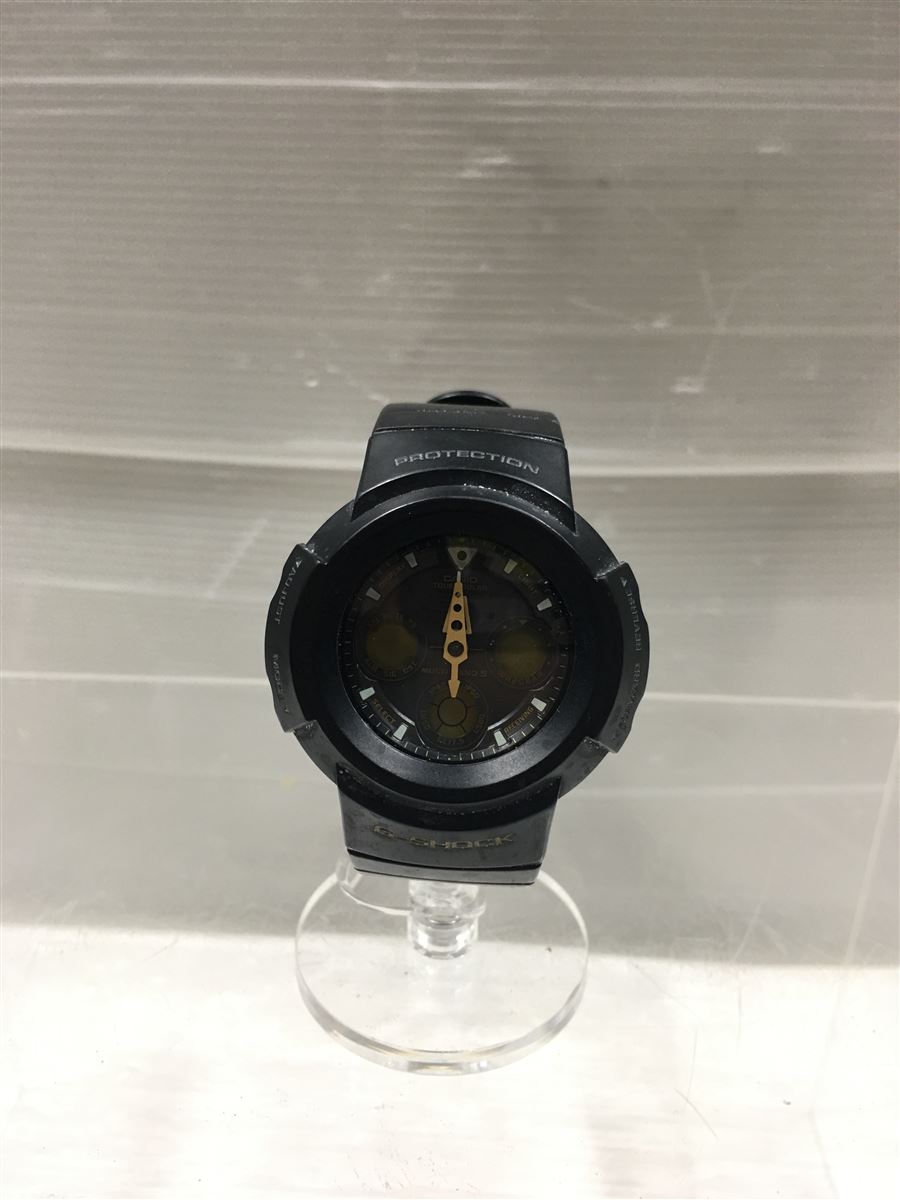 【中古】CASIO◆ソーラー腕時計・G-SHOCK/デジアナ/ラバー/BLK/BLK【服飾雑貨他】