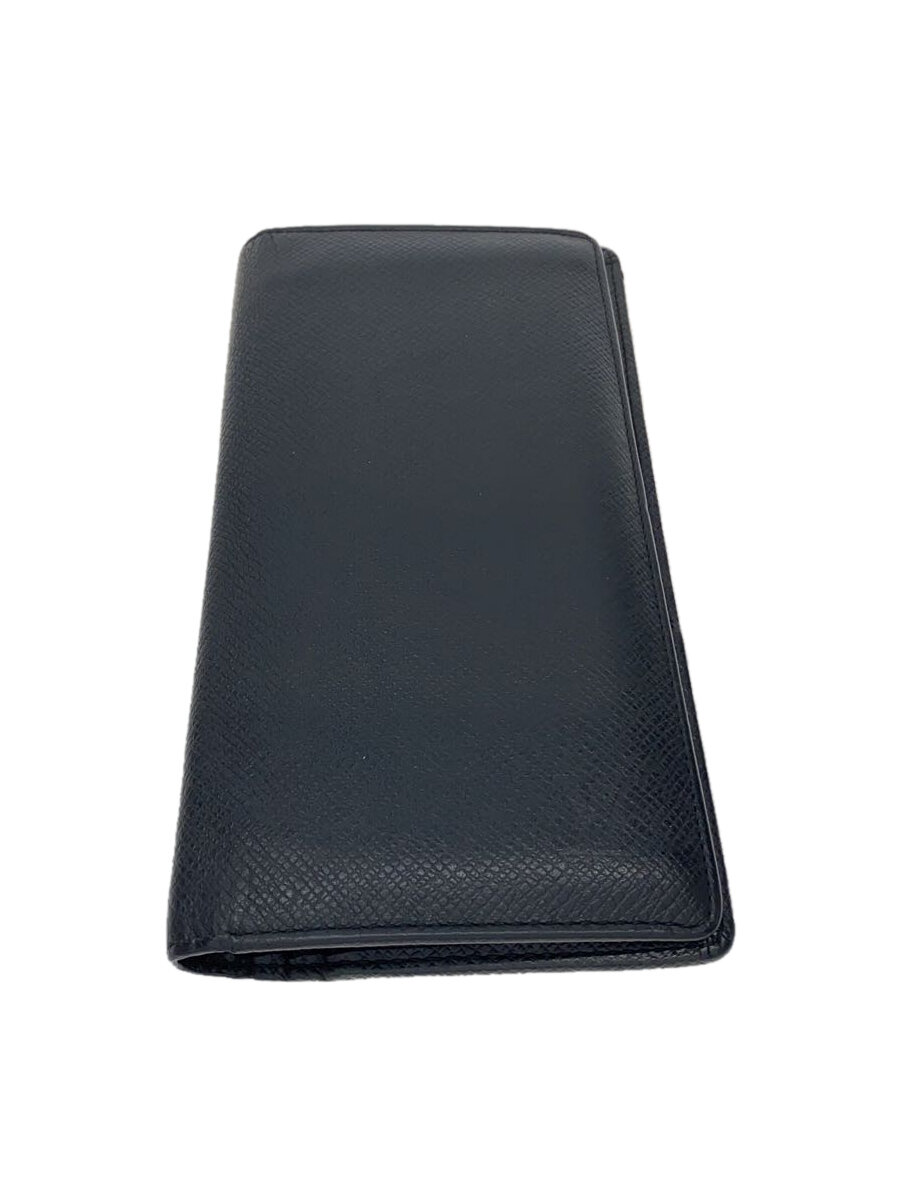 【中古】LOUIS VUITTON◆ポルト・フォイユ・プラザ_タイガ_BLK/レザー/BLK/無地/メンズ【服飾雑貨他】
