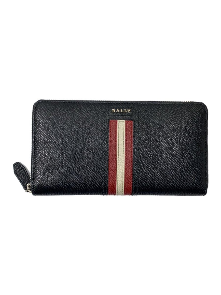 【中古】BALLY◆長財布/レザー/BLK/メンズ【服飾雑貨他】