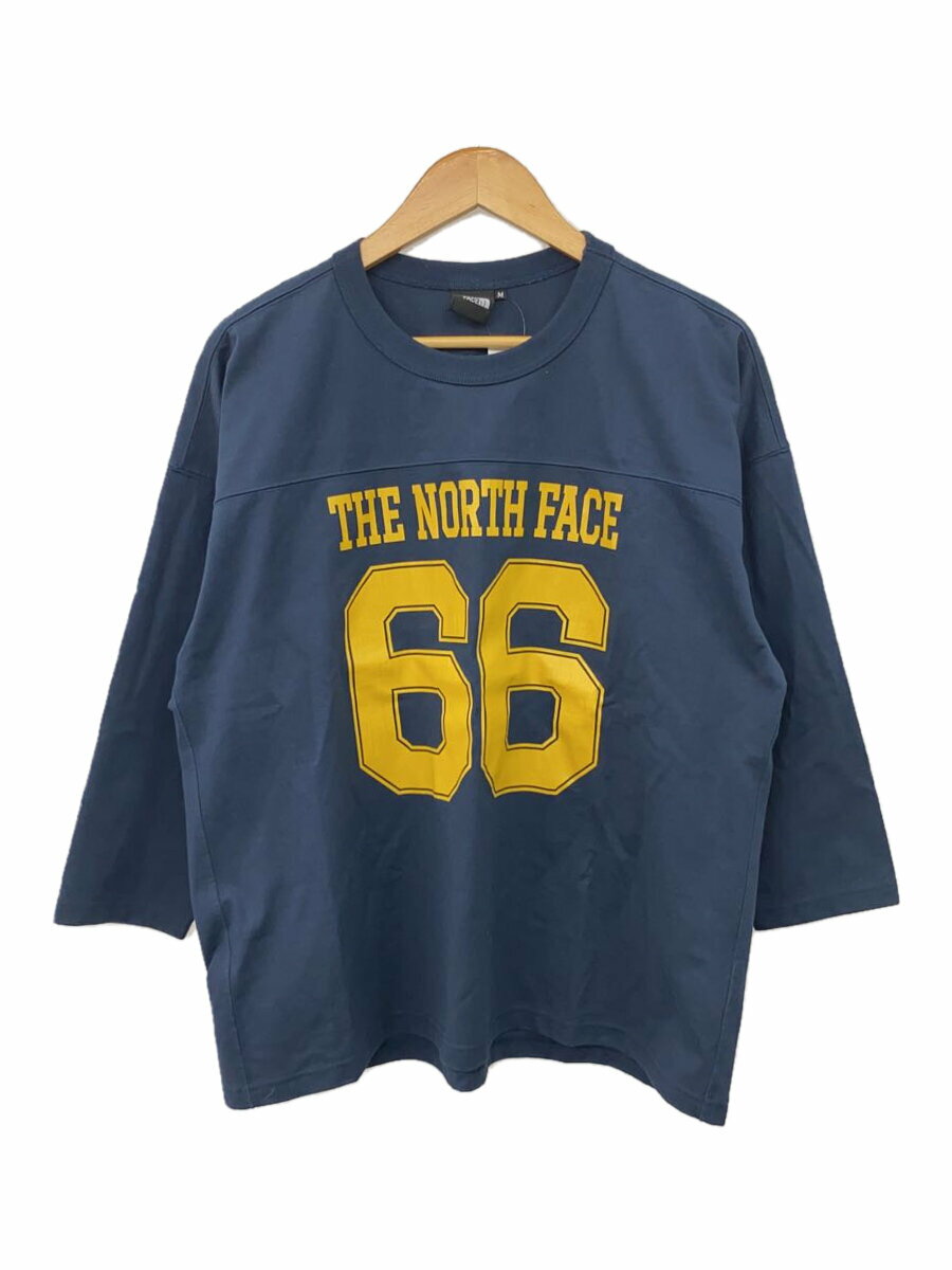 【中古】THE NORTH FACE◆3/4 FOOTBALL TEE_スリークォーターフットボールティー/M/コットン/NVY/プリント【メンズウェア】