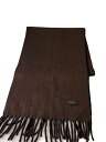 【中古】HERMES◆マフラー/カシミア/BRW/無地/メンズ【服飾雑貨他】