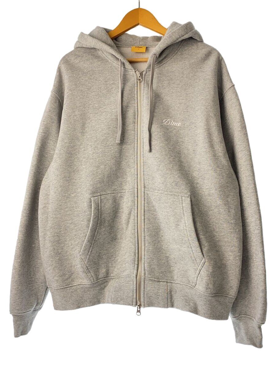 【中古】Dime◆ジップパーカー/L/コットン/GRY【メンズウェア】