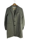 【中古】LARDINI◆コート/48/コットン/GRY/千鳥格子【メンズウェア】