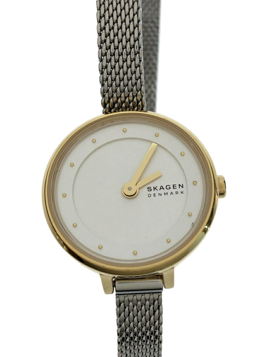 【中古】SKAGEN◆SKAGEN/スカーゲン/クォーツ腕時計/アナログ/--/ホワイト/シルバー/SKW3042【服飾雑貨他】