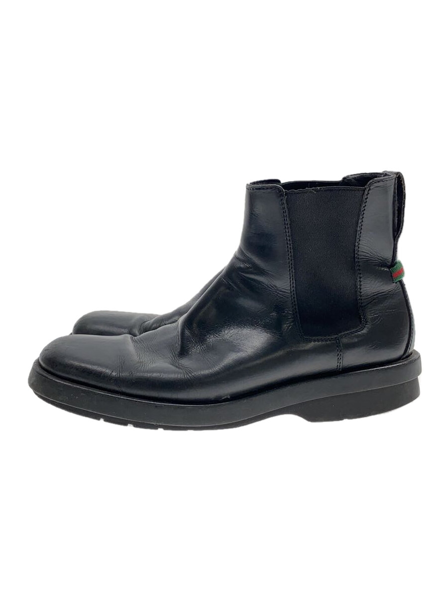 【中古】GUCCI◆サイドゴアブーツ/42.5/BLK/レザー/1140173【シューズ】