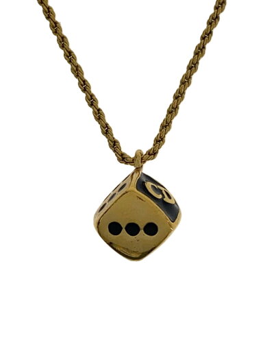 【中古】Christian Dior◆CDロゴダイスネックレス/--/GLD/トップ有/レディース【服飾雑貨他】 【中古】Christian Dior◆CDロゴダイスネックレス/--/GLD/トップ有/レディース【服飾雑貨他】